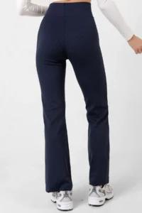 Domoda Navy Blue High Waist, Ribbed, Comfortable Camisole Spanish Fit And Flare Knitted Tights - Image 5