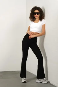 Domoda Black Seasonal Spanish Leg Steel Knitted Gatherer, Fit And Flare, Tights