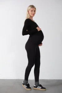 Domoda Black Adjustable Elastic, High Waist Women's Maternity, Women's Pregnant Tights @pesaro