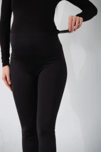 Domoda Black Adjustable Elastic, High Waist Women's Maternity, Women's Pregnant Tights @pesaro - Image 4