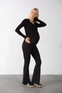 Domoda Black Adjustable Elastic, High Waist, Maternity, Women's Maternity Tights @pisa