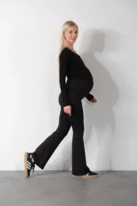 Domoda Black Adjustable Elastic, High Waist, Maternity, Women's Maternity Tights @pisa - Image 3