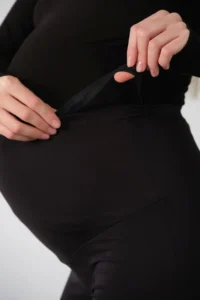 Domoda Black Adjustable Elastic, High Waist, Maternity, Women's Maternity Tights @pisa - Image 4