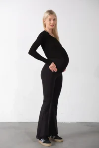 Domoda Black Adjustable Elastic, High Waist, Maternity, Women's Maternity Tights @pisa - Image 6