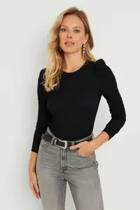 Cool & Sexy Women Crepe Blouse Black