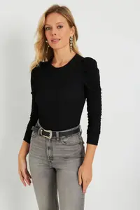 Cool & Sexy Women Crepe Blouse Black - Image 4
