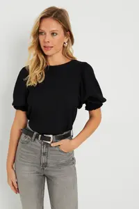 Cool & Sexy Women Crepe Blouse Black - Image 2