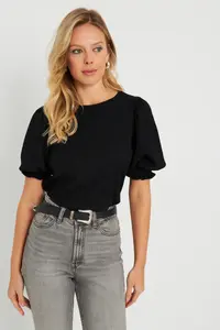 Cool & Sexy Women Crepe Blouse Black - Image 4