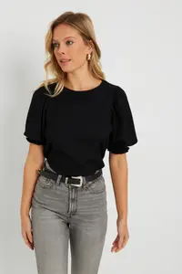 Cool & Sexy Women Crepe Blouse Black - Image 6