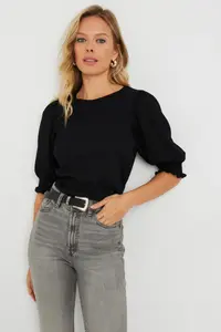 Cool & Sexy Women Crepe Blouse Black - Image 8