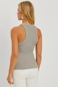 Cool & Sexy Women Sage Green Ribbed Blouse - Image 6