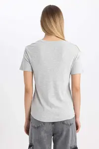 DeFacto slim Fit Rib Short Sleeve T-Shirt - Image 7