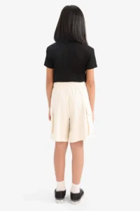 DeFacto Girl's Cargo Fit Sweatshirt Fabric Shorts - Image 5