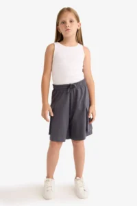 DeFacto Girl's Cargo Pocket Elastic Waist Shorts