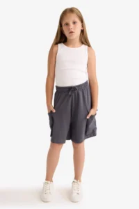DeFacto Girl's Cargo Pocket Elastic Waist Shorts - Image 2