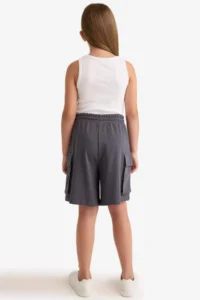 DeFacto Girl's Cargo Pocket Elastic Waist Shorts - Image 6