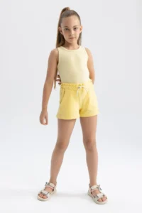 DeFacto Paperbag Cotton Shorts Girls' - Image 3