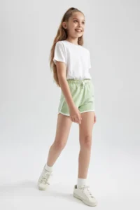 DeFacto Girls' Regular Fit Sweatshirt Shorts