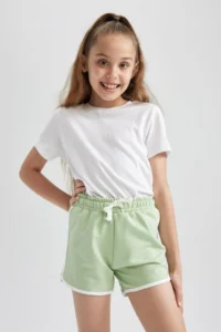 DeFacto Girls' Regular Fit Sweatshirt Shorts - Image 3