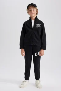 DeFacto Boy's High Collar Printed Zipper Sweatshirt B1357a823au - Image 2