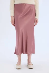 DeFacto A Cut Normal Waist Satin Midi Skirt - Image 4