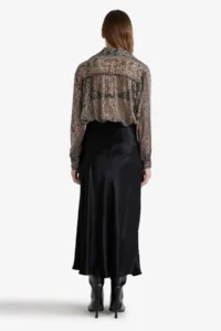 DeFacto A-Line Normal Waist Satin Midi Black Women's Skirt B1867AX/BK27 - Image 6