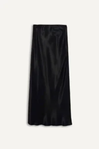 DeFacto A-Line Normal Waist Satin Midi Black Women's Skirt B1867AX/BK27 - Image 7
