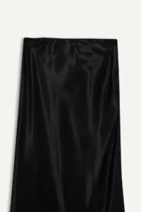 DeFacto A-Line Normal Waist Satin Midi Black Women's Skirt B1867AX/BK27 - Image 8