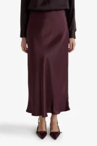 DeFacto A Cut Normal Waist Satin Midi Skirt - Image 3