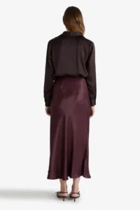 DeFacto A Cut Normal Waist Satin Midi Skirt - Image 5