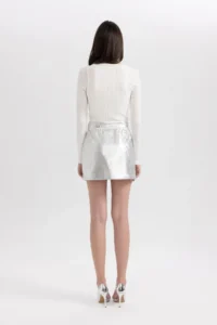 DeFacto A Cut Shiny Mini Skirt - Image 6