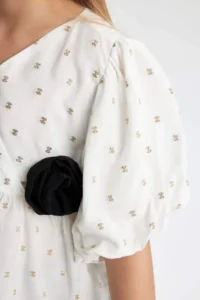 DeFacto Girls' Short Sleeve Patterned Blouse - Image 8