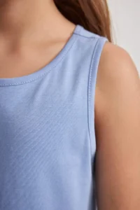 DeFacto Girl's Crew Neck Basic Straight Sleeveless Summer Dress - Image 4