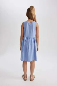 DeFacto Girl's Crew Neck Basic Straight Sleeveless Summer Dress - Image 5
