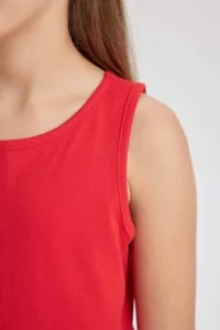 DeFacto Girls' Basic Plain Sleeveless Dress - Image 4