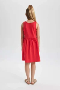 DeFacto Girls' Basic Plain Sleeveless Dress - Image 5