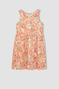 DeFacto Girls' Patterned Sleeveless Dress - Image 5
