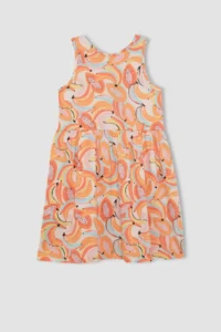 DeFacto Girls' Patterned Sleeveless Dress - Image 7