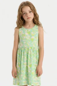 DeFacto Crew Neck Patterned Sleeveless Summer Dress Girl - Image 3