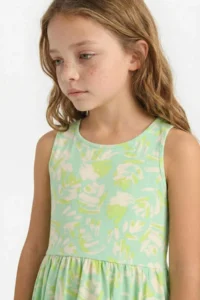 DeFacto Crew Neck Patterned Sleeveless Summer Dress Girl - Image 4