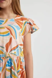 DeFacto Girls' Patterned Short Sleeve Dress - Image 5