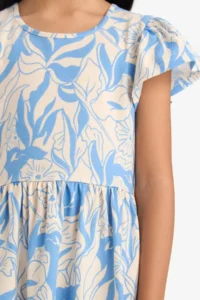 DeFacto Crew Neck Patterned Short Sleeve Summer Dress Girl - Image 5