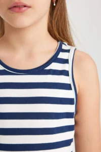 DeFacto Girls' Sleeveless Striped Dress - Image 4