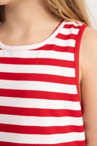 DeFacto Girls' Sleeveless Striped Dress - Image 4