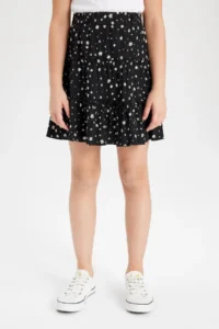 DeFacto Girls' Patterned Crepe Skirt