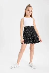 DeFacto Girls' Patterned Crepe Skirt - Image 3