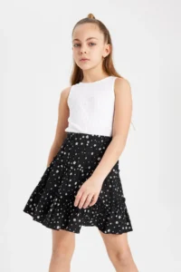 DeFacto Girls' Patterned Crepe Skirt - Image 4
