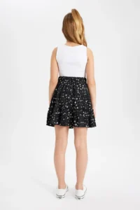 DeFacto Girls' Patterned Crepe Skirt - Image 6