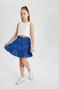 DeFacto Girls' Patterned Crepe Skirt - Image 2