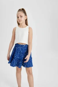 DeFacto Girls' Patterned Crepe Skirt - Image 3